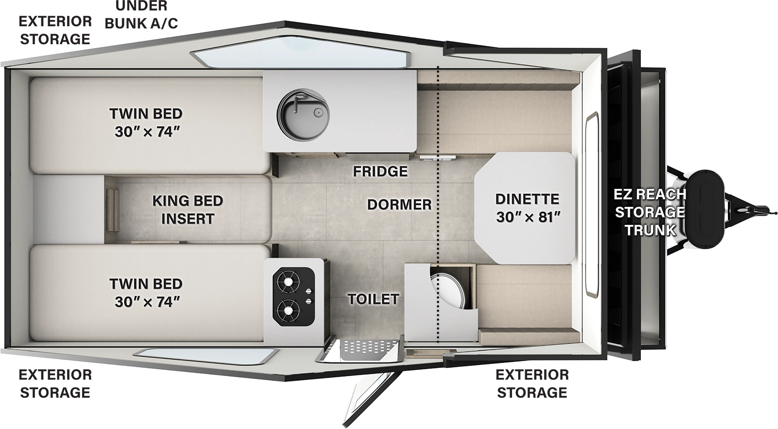 Rockwood Hardside Pop Up Campers A213HS Floorplan
